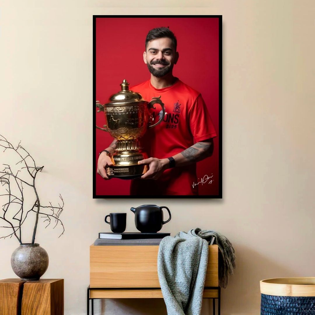 HD Cricket Posters | Frames | Virat Kohli, Rohit Sharma, MS Dhoni & More | Candid Apricot