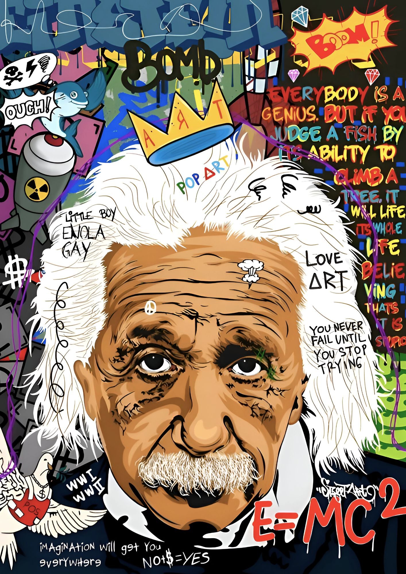 Albert Einstein Graffiti Art