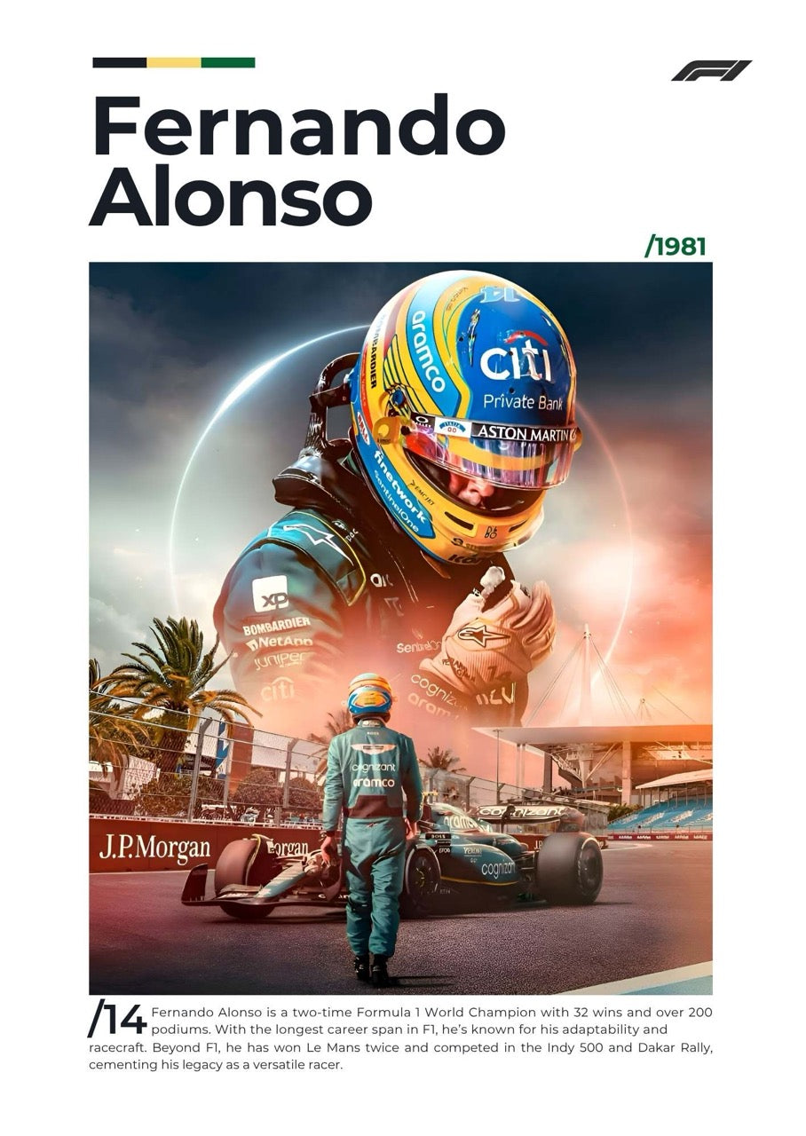 F1 LEGENDS SET OF 8 POSTERS  | UNFRAMED