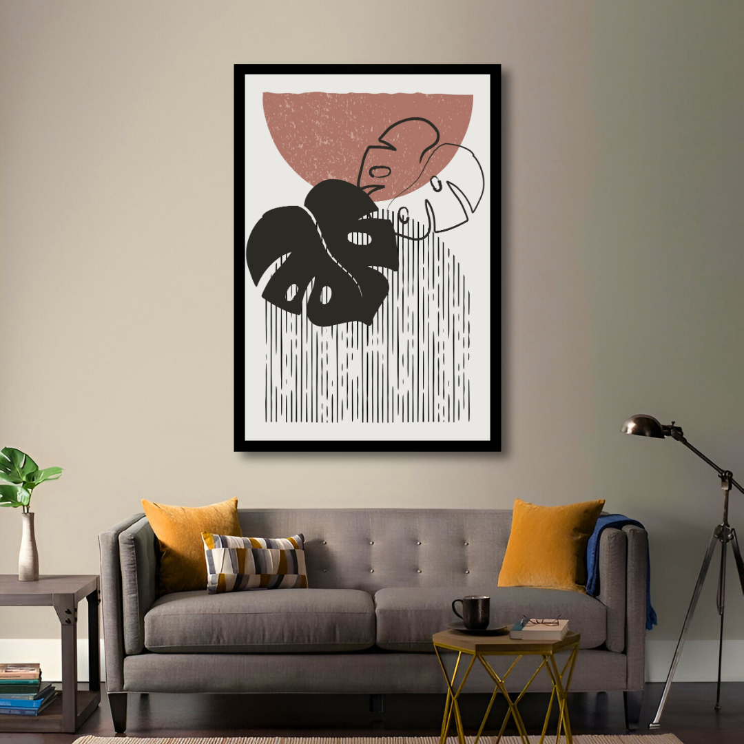 Minimalist Monstera Leaf Wall Art