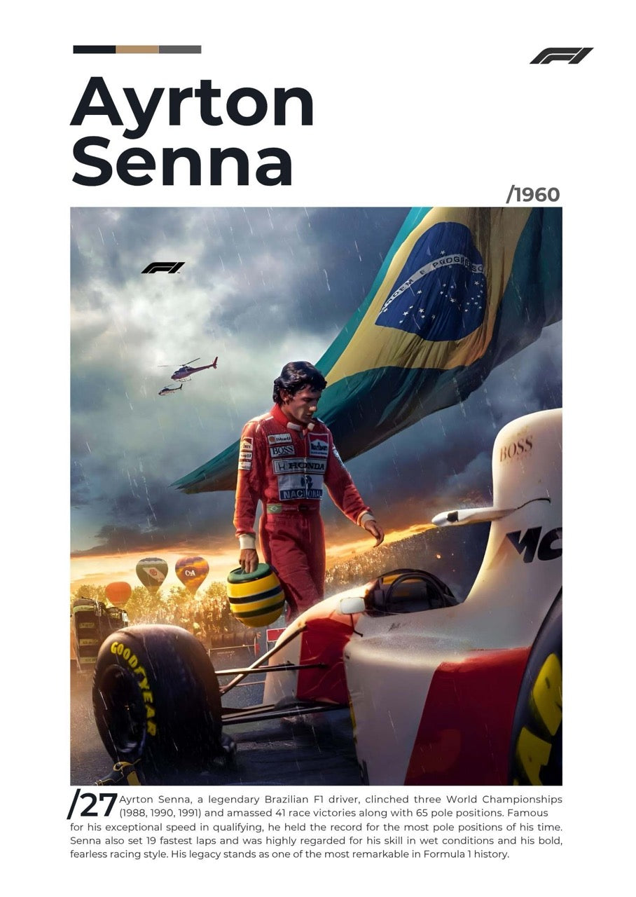 F1 LEGENDS SET OF 8 POSTERS  | UNFRAMED