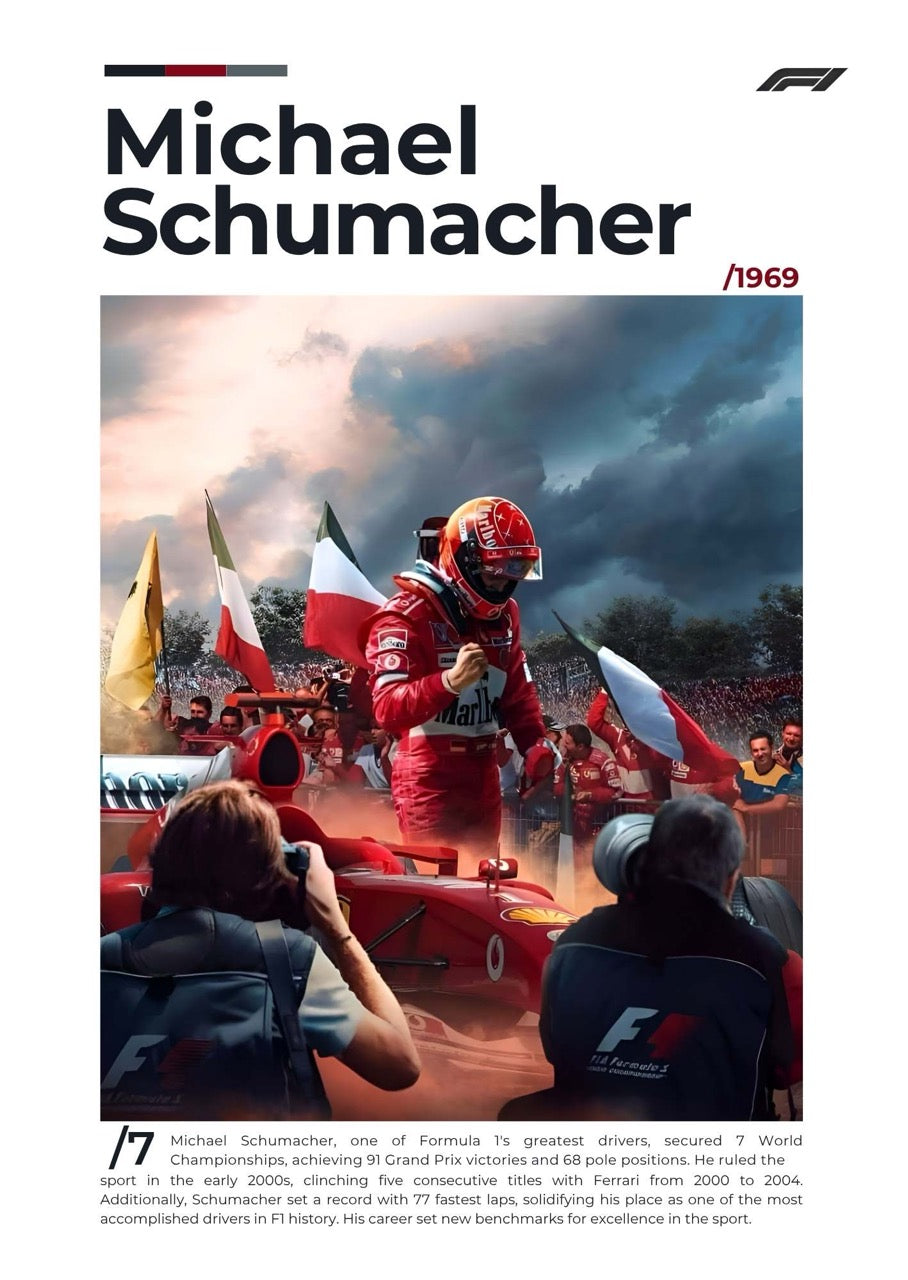 F1 LEGENDS SET OF 8 POSTERS  | UNFRAMED