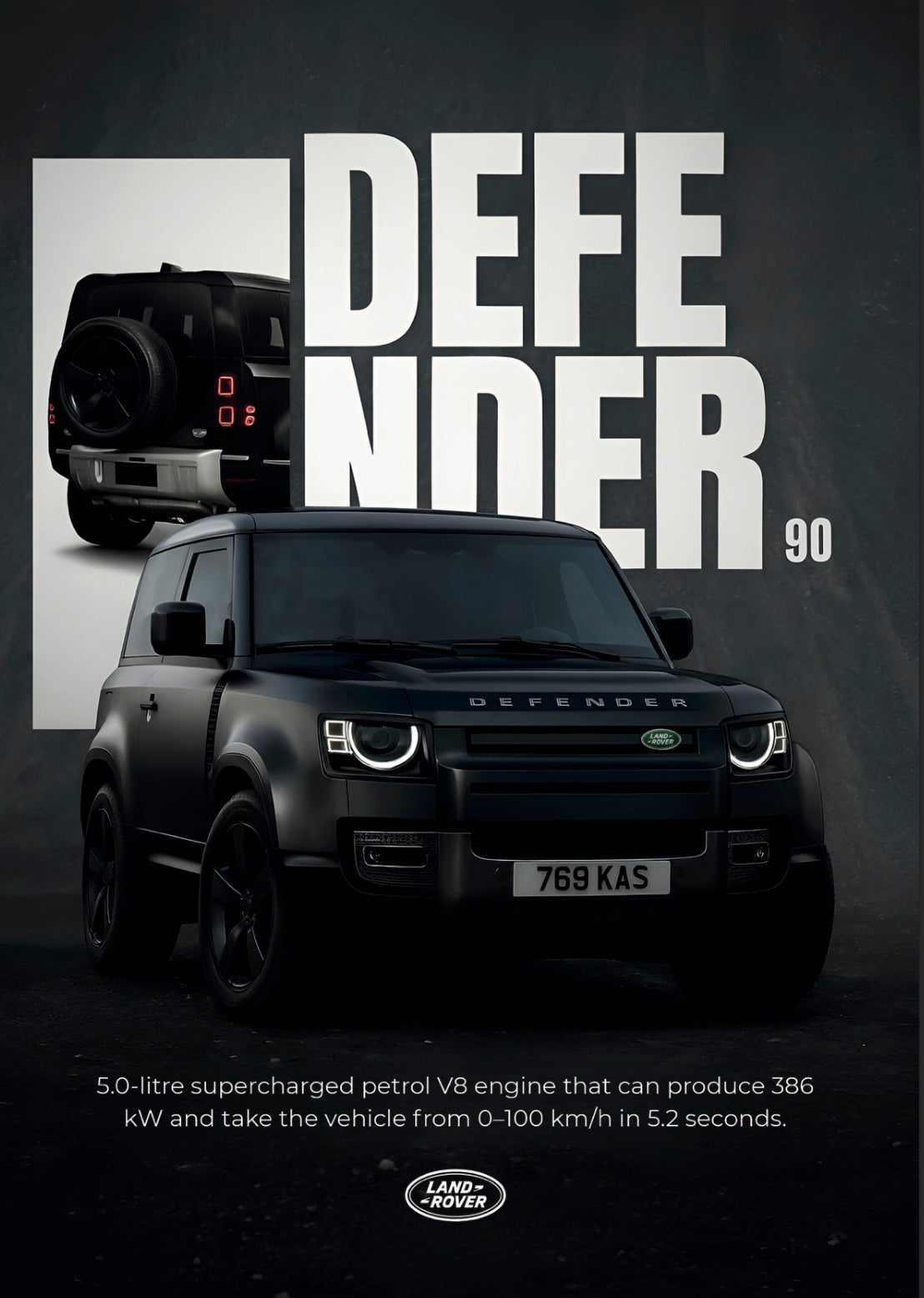 Land Rover Defender 90 – Matte Black Muscle