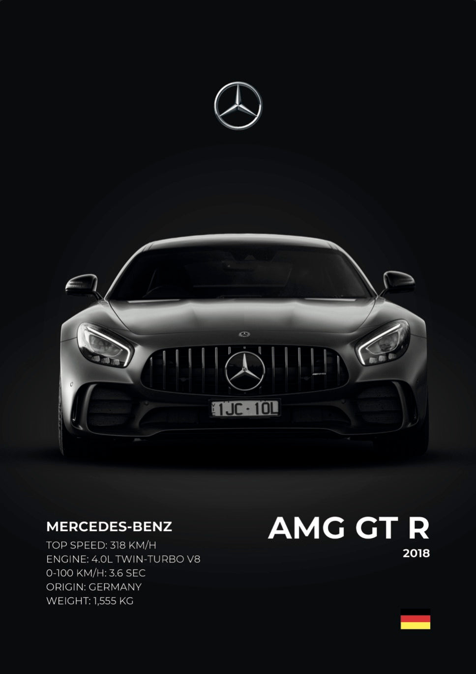 SET OF 10 POSTERS - D | LUXURY CARS | UNFRAMED