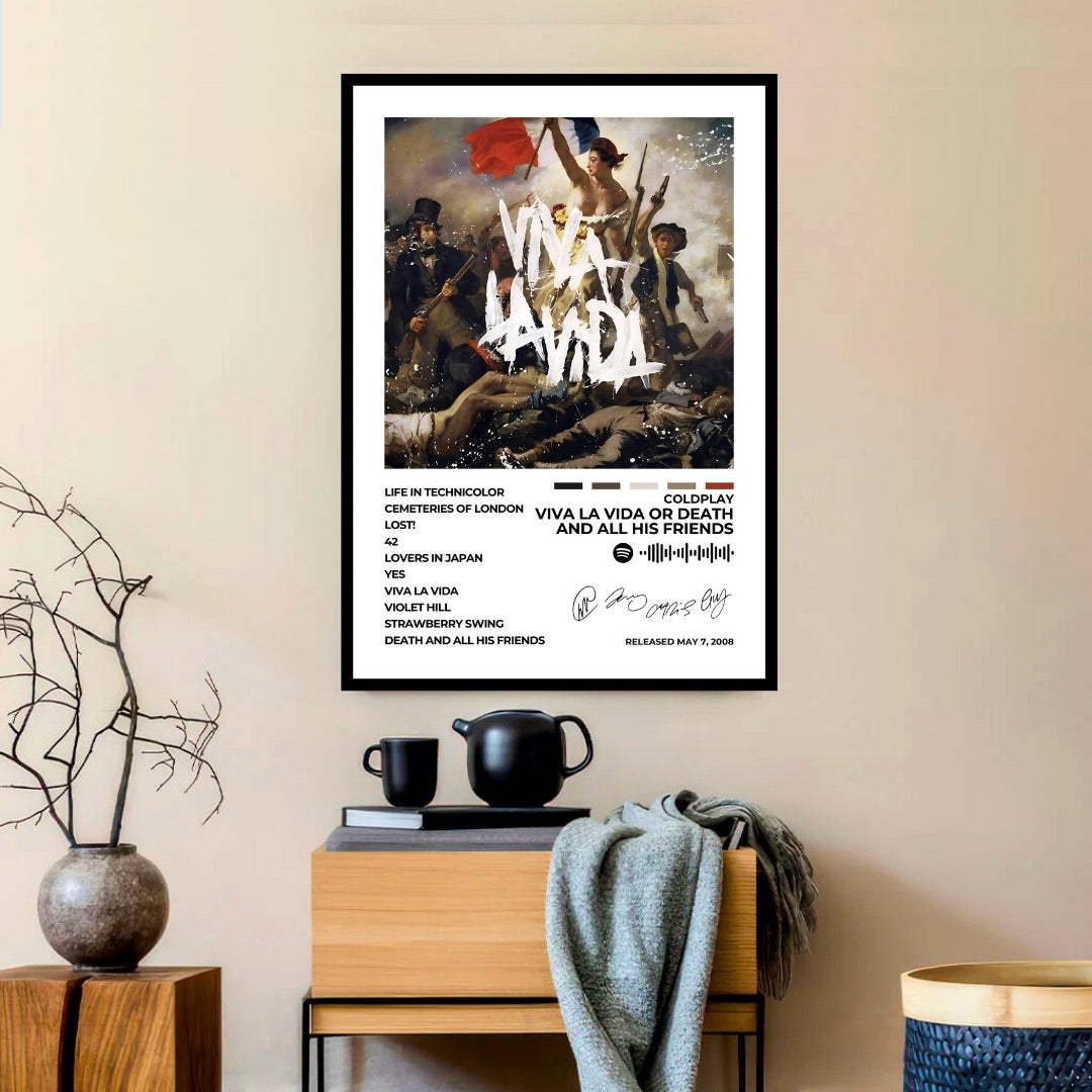 Coldplay – Viva La Vida or Death and All His Friends - Experience the timeless magic of Viva La Vida with this stunning album cover poster. Featuring Coldplay’s iconic artwork inspired by revolution and emotion, this piece is perfect for fans of their anthemic sound.