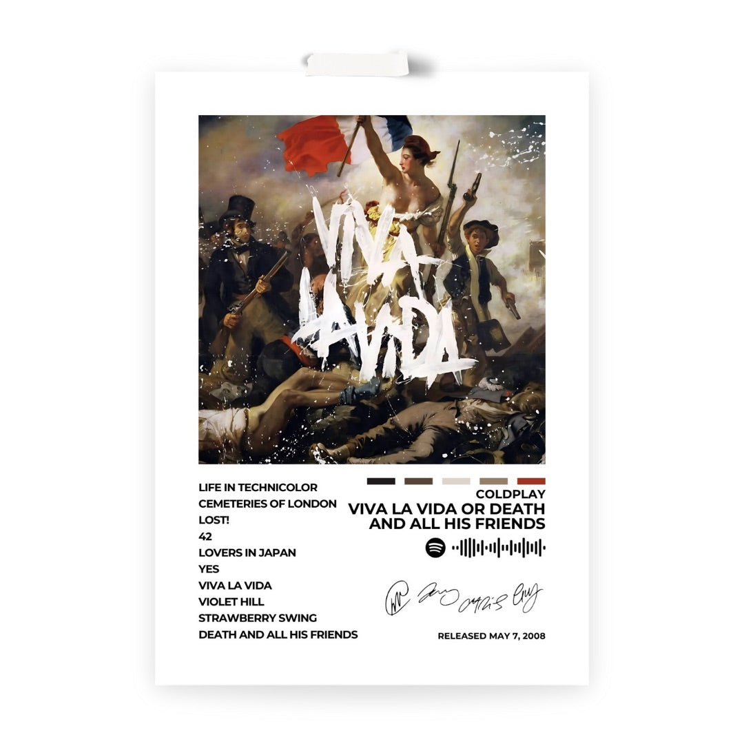 Coldplay – Viva La Vida or Death and All His Friends - Experience the timeless magic of Viva La Vida with this stunning album cover poster. Featuring Coldplay’s iconic artwork inspired by revolution and emotion, this piece is perfect for fans of their anthemic sound.