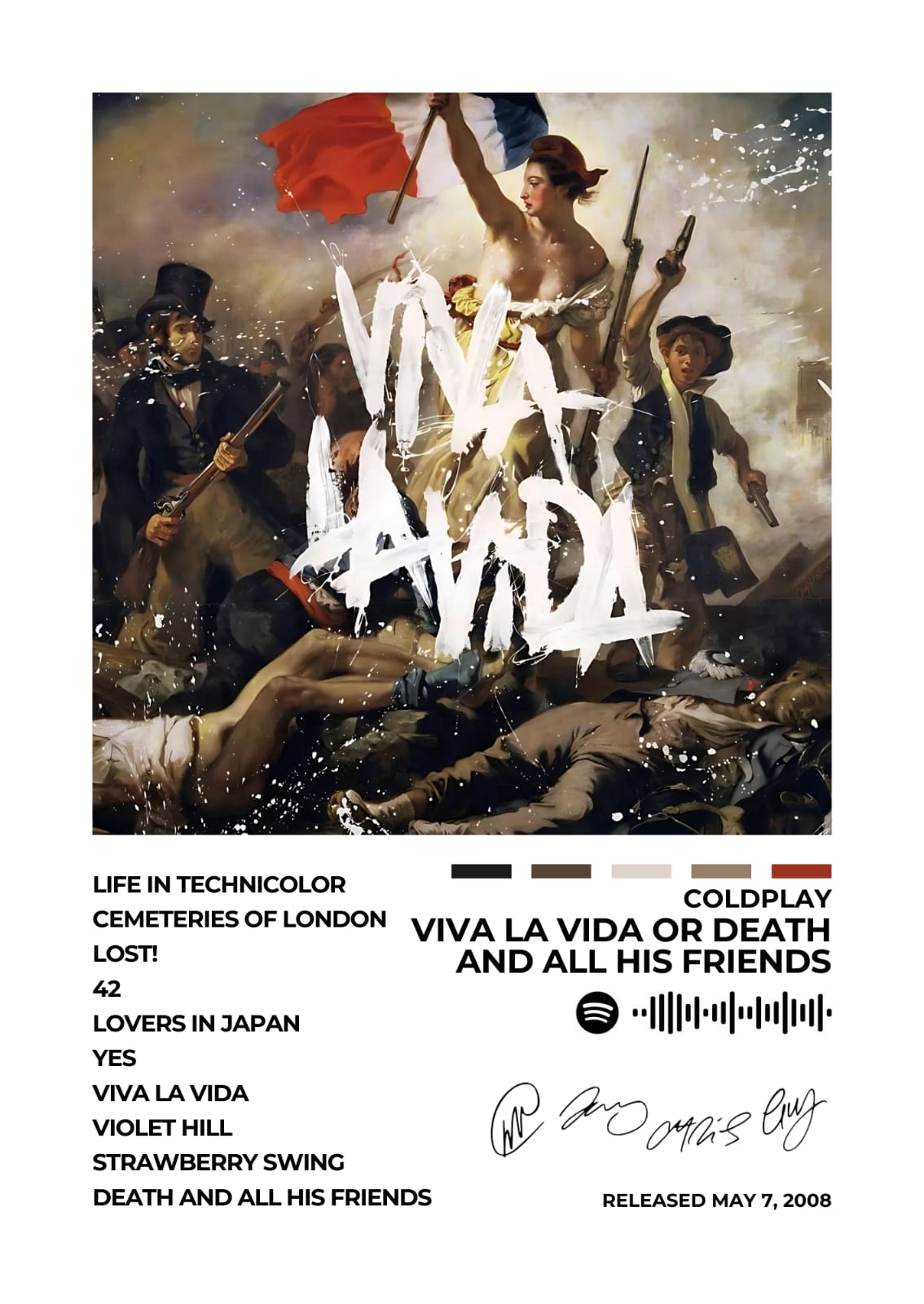 Coldplay – Viva La Vida or Death and All His Friends - Experience the timeless magic of Viva La Vida with this stunning album cover poster. Featuring Coldplay’s iconic artwork inspired by revolution and emotion, this piece is perfect for fans of their anthemic sound.