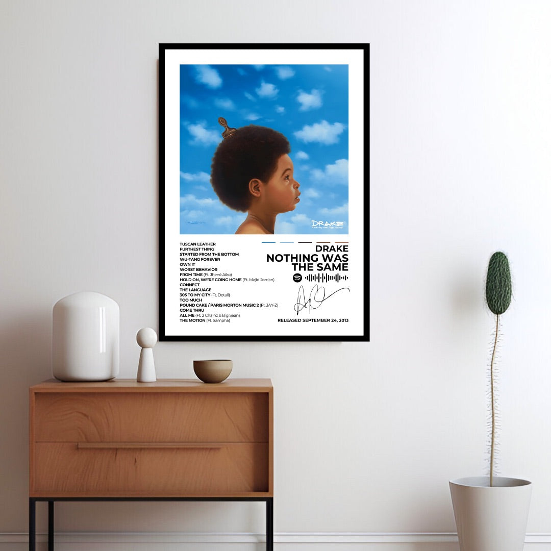 Drake – Nothing Was The Same Reflect on Drake's transformative journey with this Nothing Was The Same album cover poster. Featuring the iconic profile imagery, it's a staple for any modern music collection.
