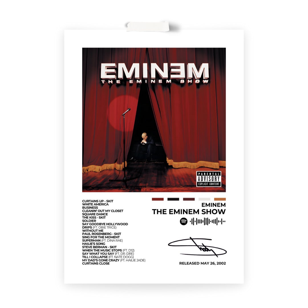 EMINEM - The Eminem Show - Transform your space with this Eminem - The Eminem Show poster. Featuring iconic artwork from the legendary album, this piece is a must-have for any hip-hop fan.
