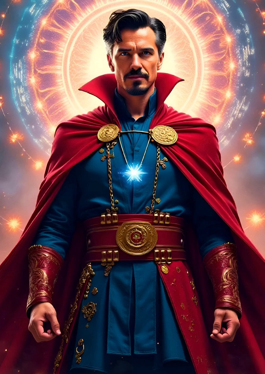 Candid Apricot presents Mystic Mastery: Doctor Strange Front Pose movie poster and frame.