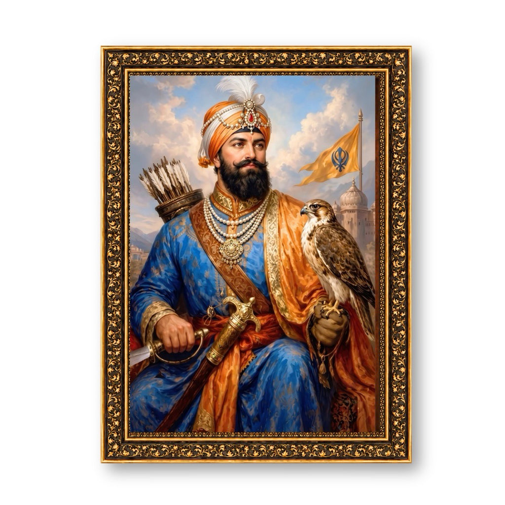 Guru Gobind Singh Ji With Falcon