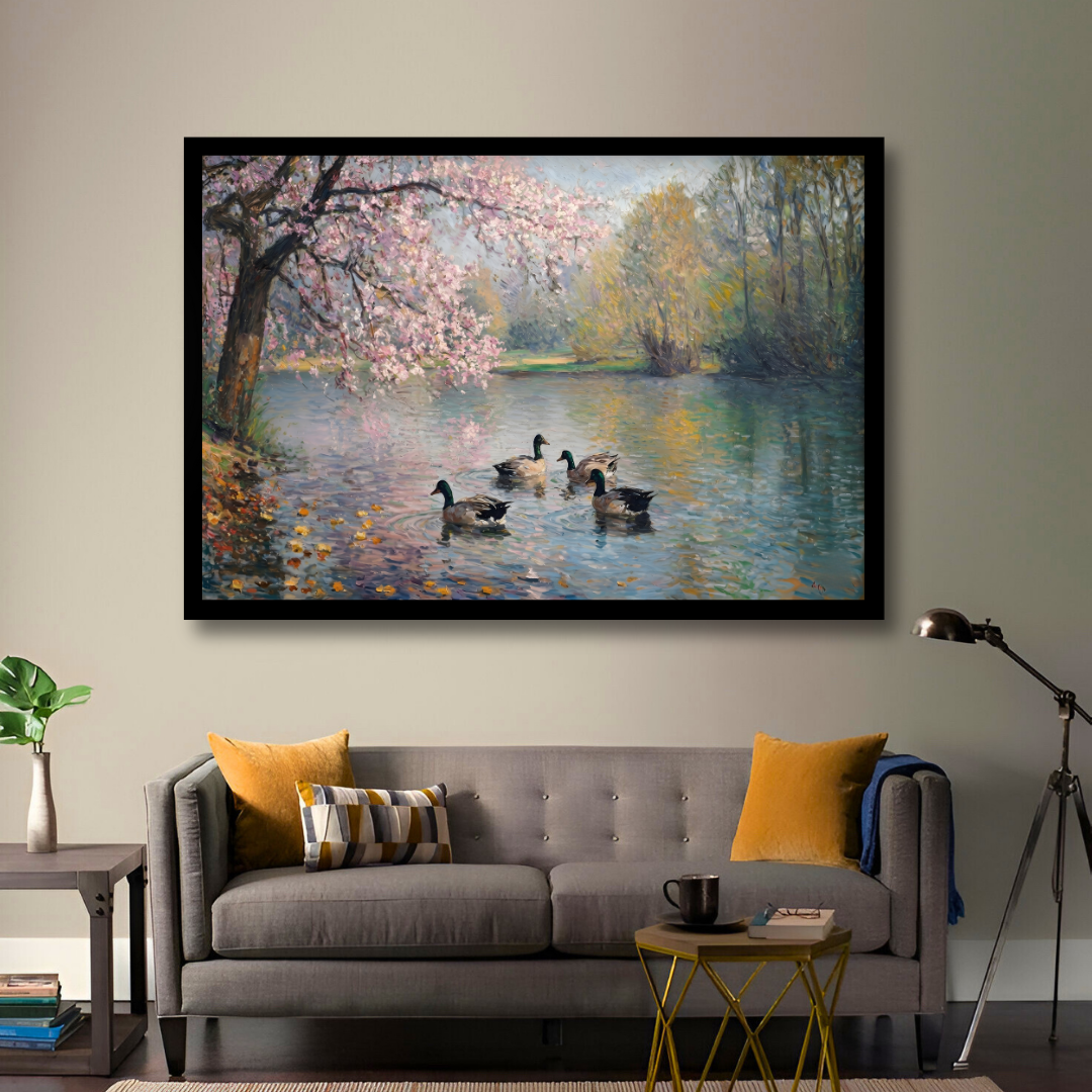 Cherry Blossom Swans