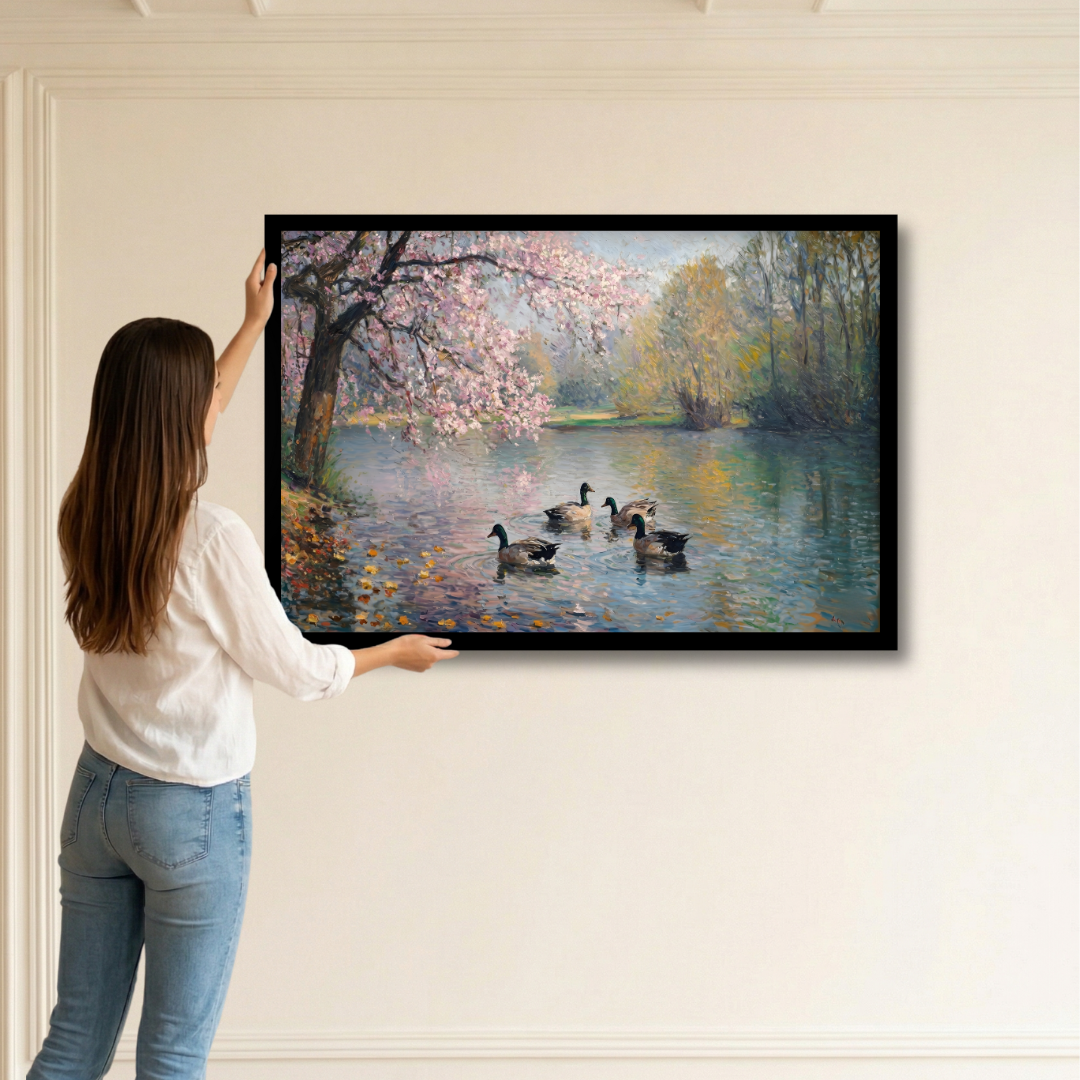 Cherry Blossom Swans