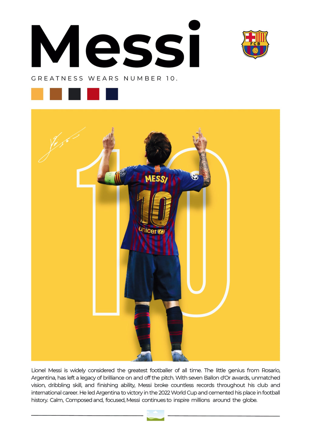 LIONEL MESSI |  SET OF 6 POSTERS A  | UNFRAMED