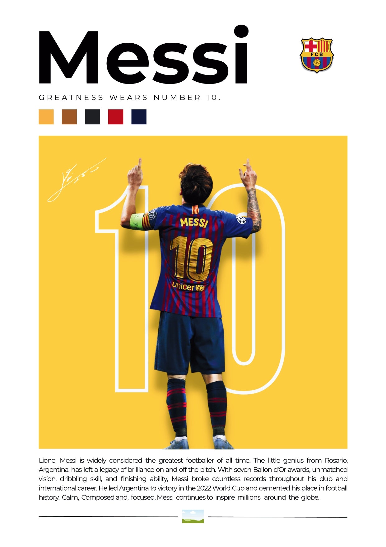 LIONEL MESSI |  SET OF 6 POSTERS A  | UNFRAMED