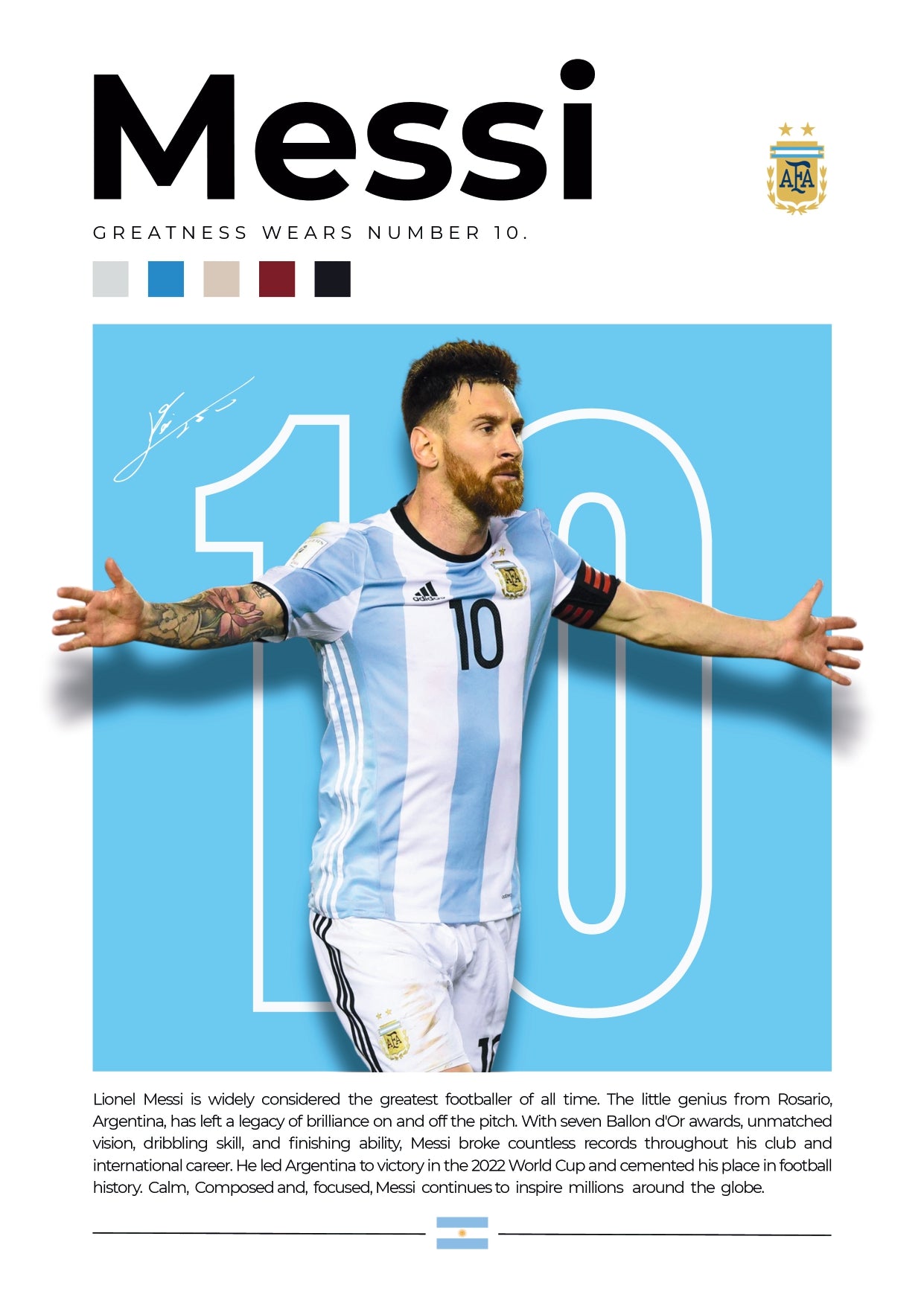 LIONEL MESSI |  SET OF 6 POSTERS B  | UNFRAMED