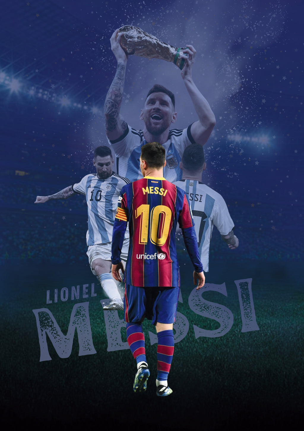 LIONEL MESSI |  SET OF 6 POSTERS B  | UNFRAMED