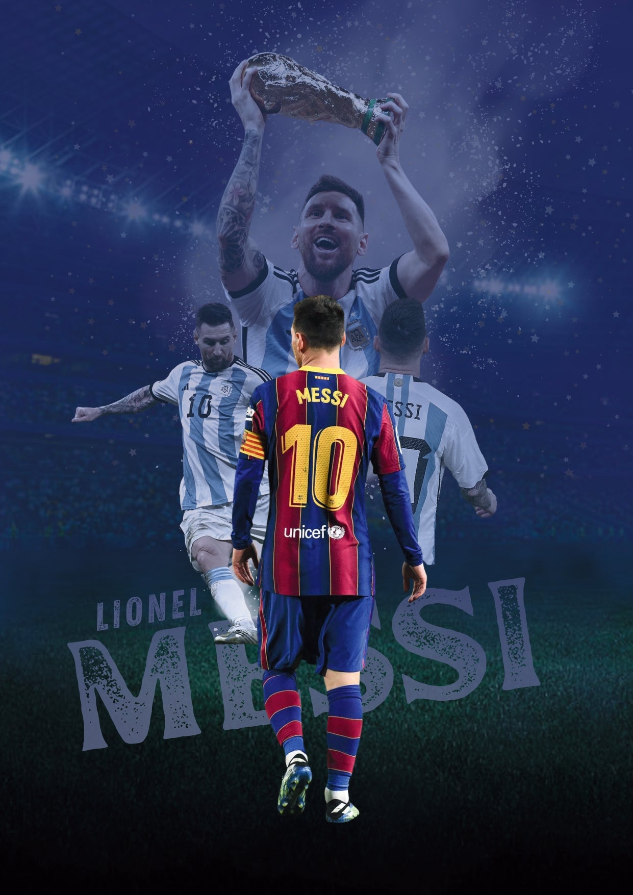 LIONEL MESSI |  SET OF 6 POSTERS B  | UNFRAMED