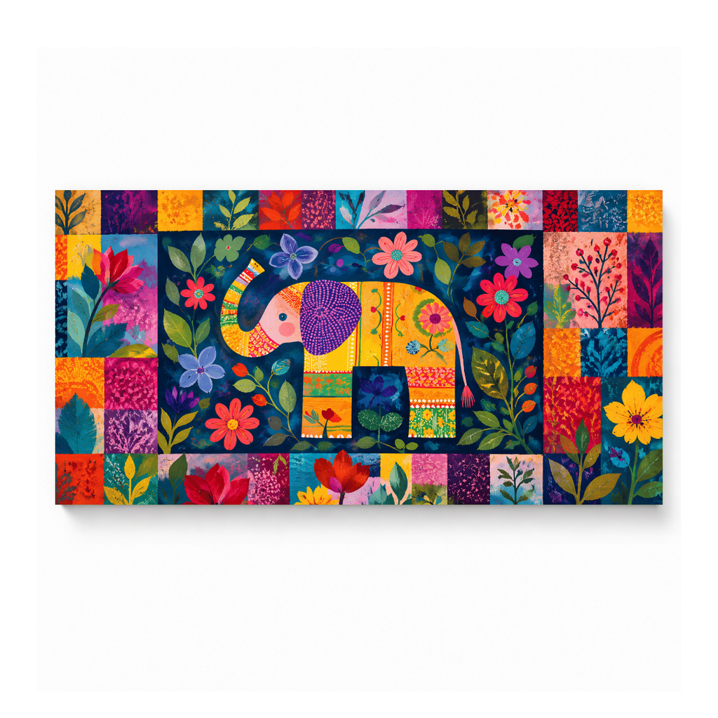 Colorful Folk Art Elephant