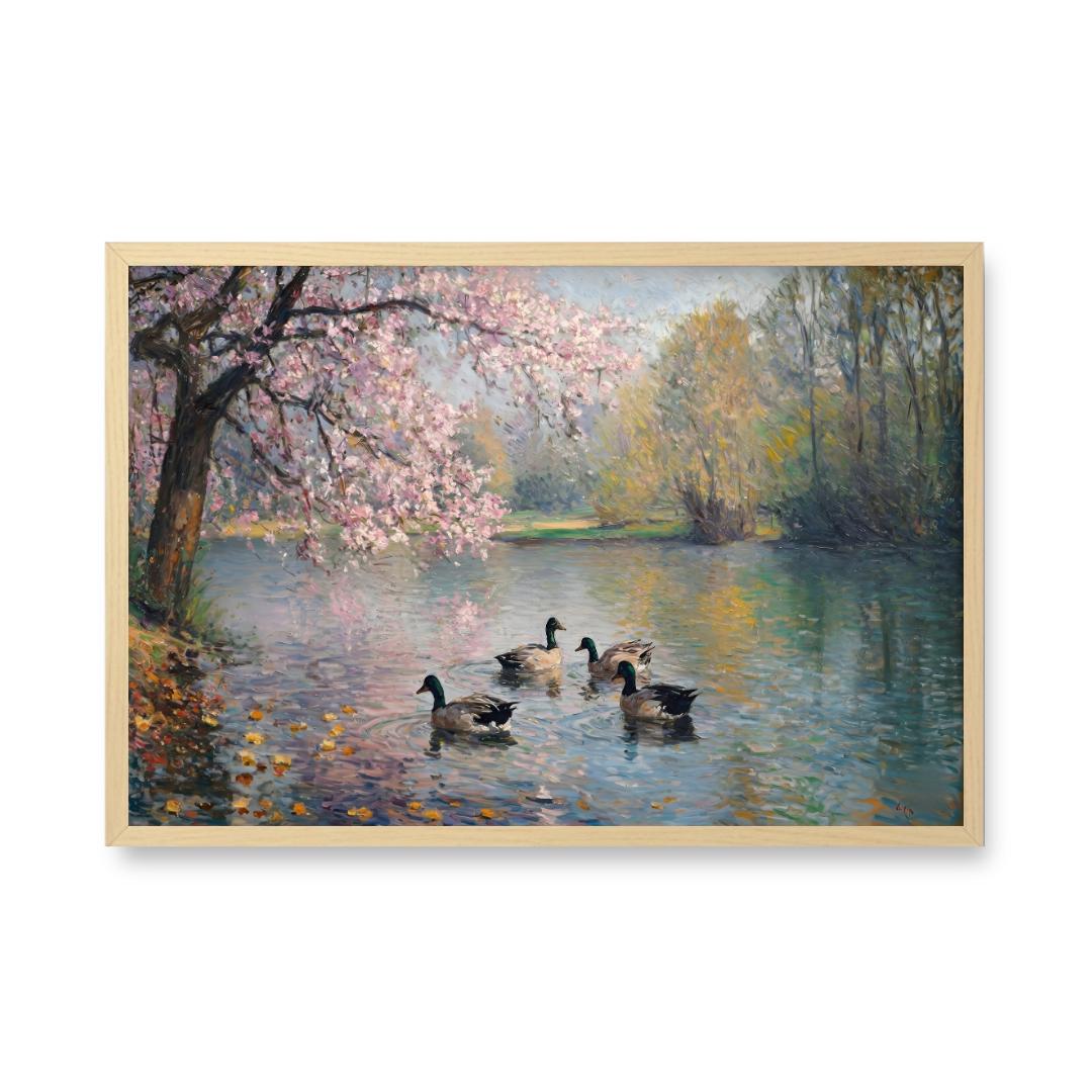 Cherry Blossom Swans