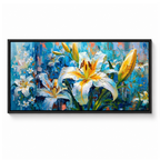 Blue Floral Lily Painting