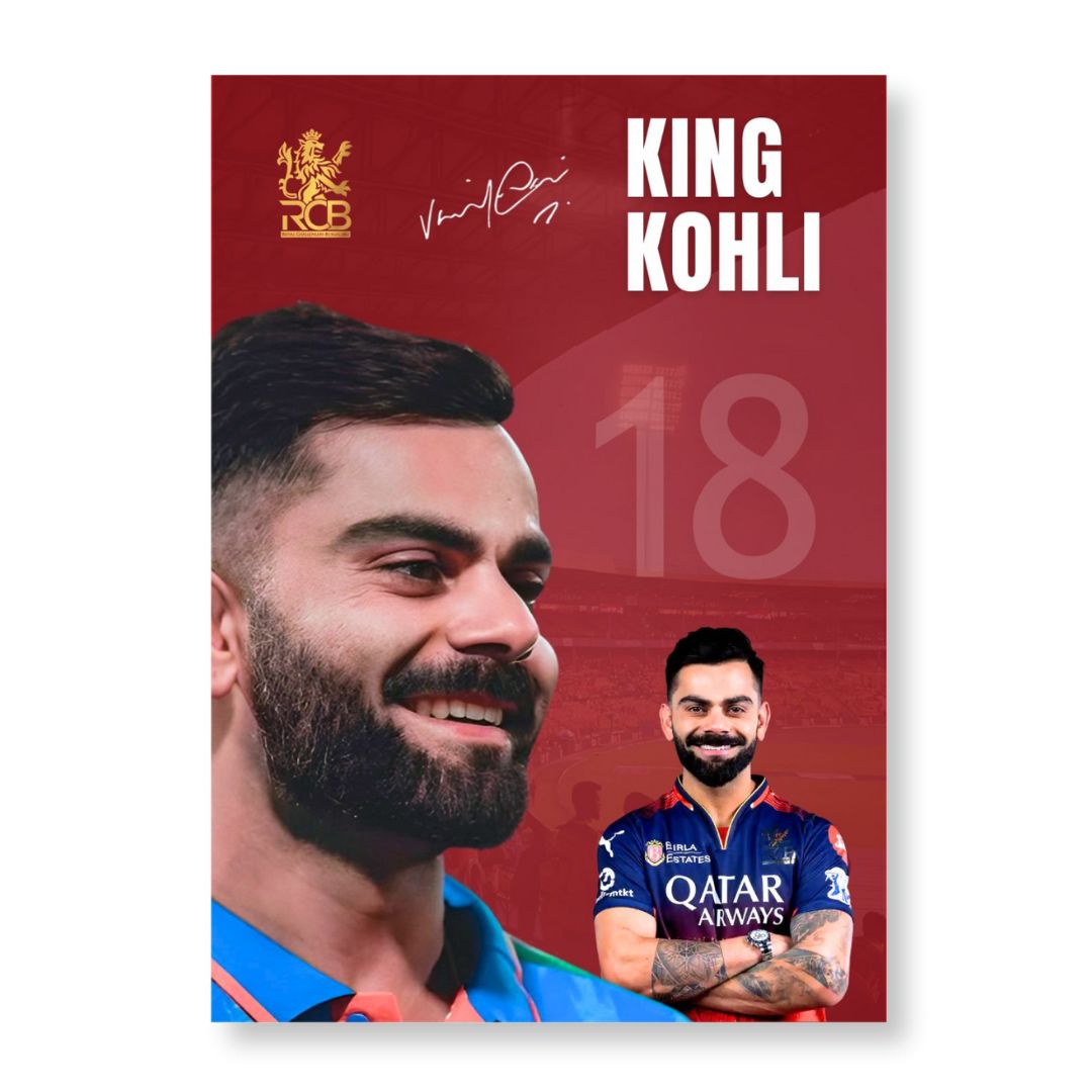 Virat Kohli Poster Set | Set of 4 | With Adhesive |