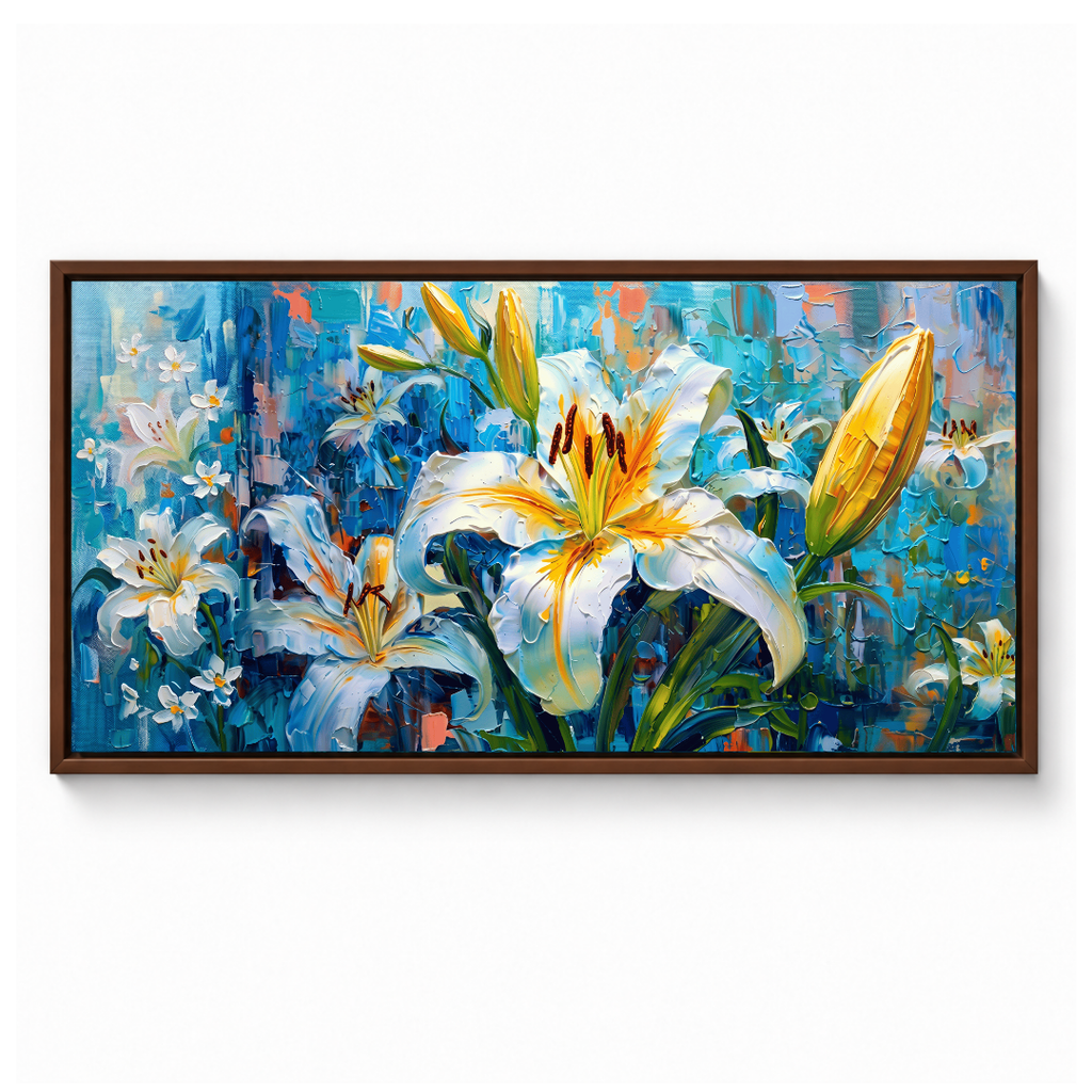 Blue Floral Lily Painting