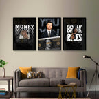 Wolves & Wealth – Fearless pursuit of fortune | SET OF 3 FRAMES