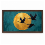 Flying Birds Golden Moonlight