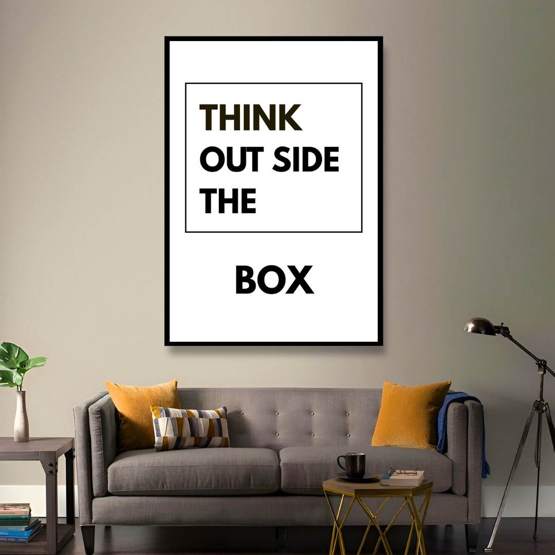 THINK OUTSIDE THE BOX – Clever Minimalist Motivational Wall Art