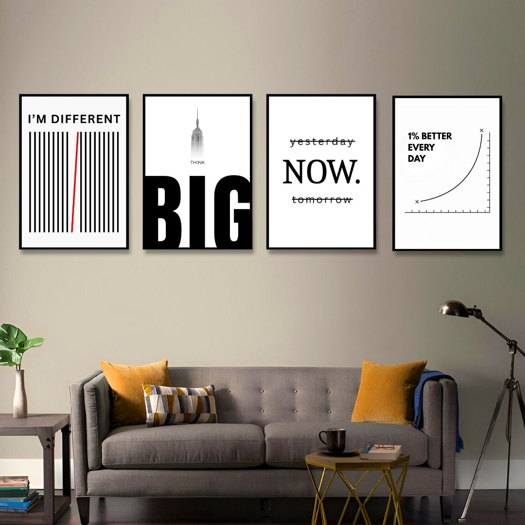 Progress Mindset Wall Art | SET OF 4 FRAMES