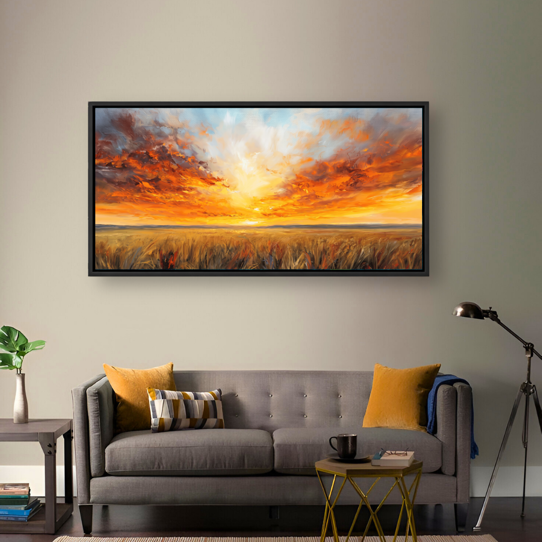 Fiery Golden Horizon Sunset
