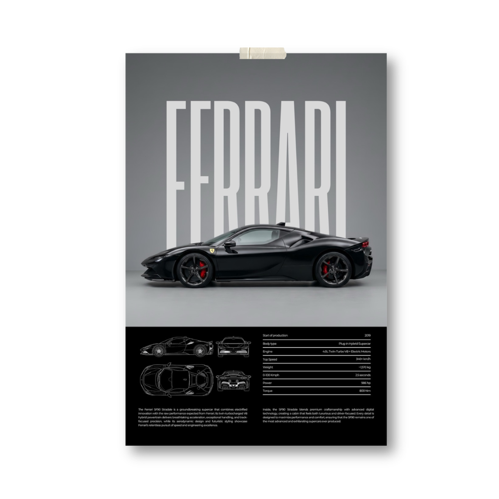Prancing Ferrari Monochrome