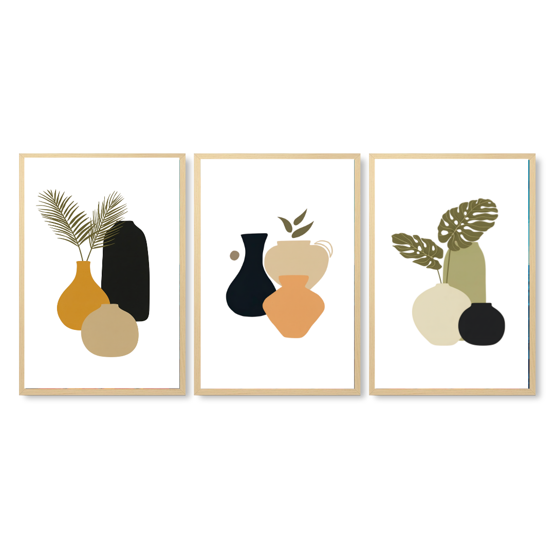 Earthy Botanical Vases