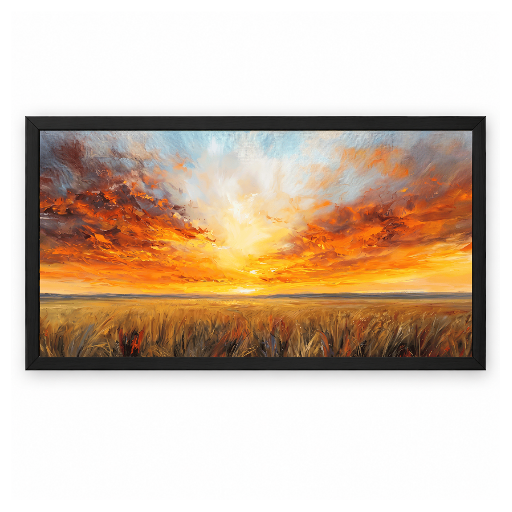 Fiery Golden Horizon Sunset