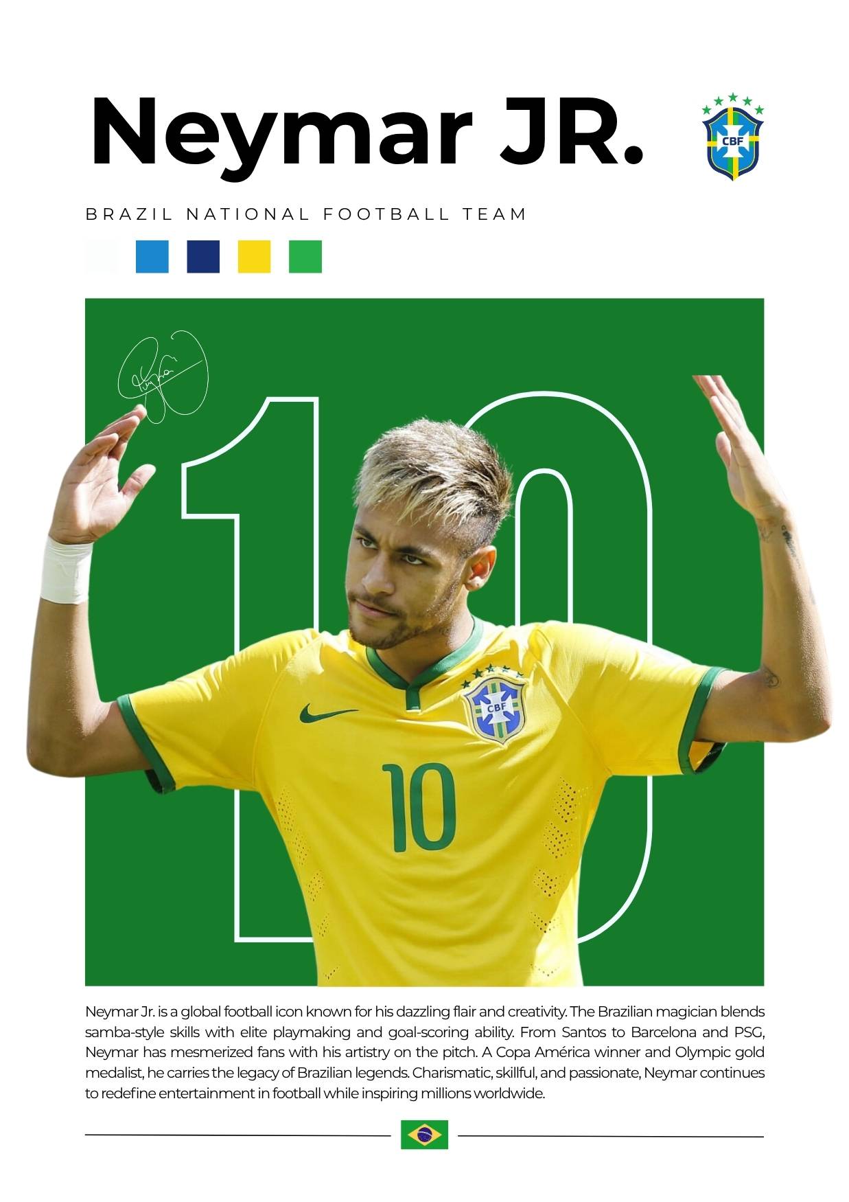 The Samba Magician: Neymar in Yellow Green – Candid Apricot