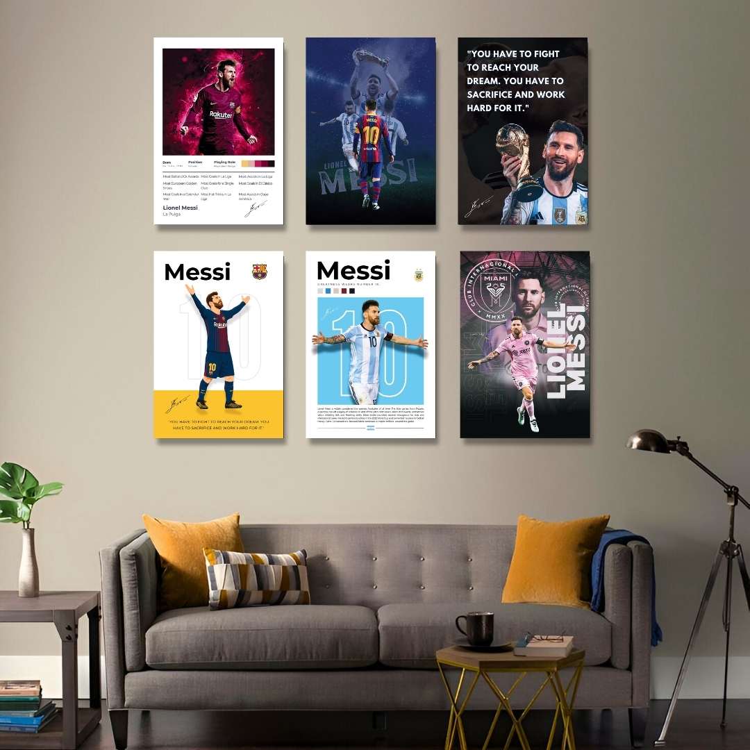 LIONEL MESSI |  SET OF 6 POSTERS B  | UNFRAMED