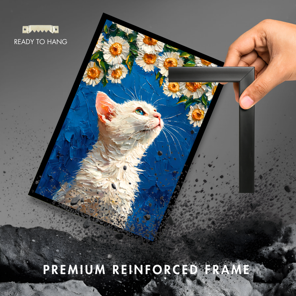 Feline Floral Gaze