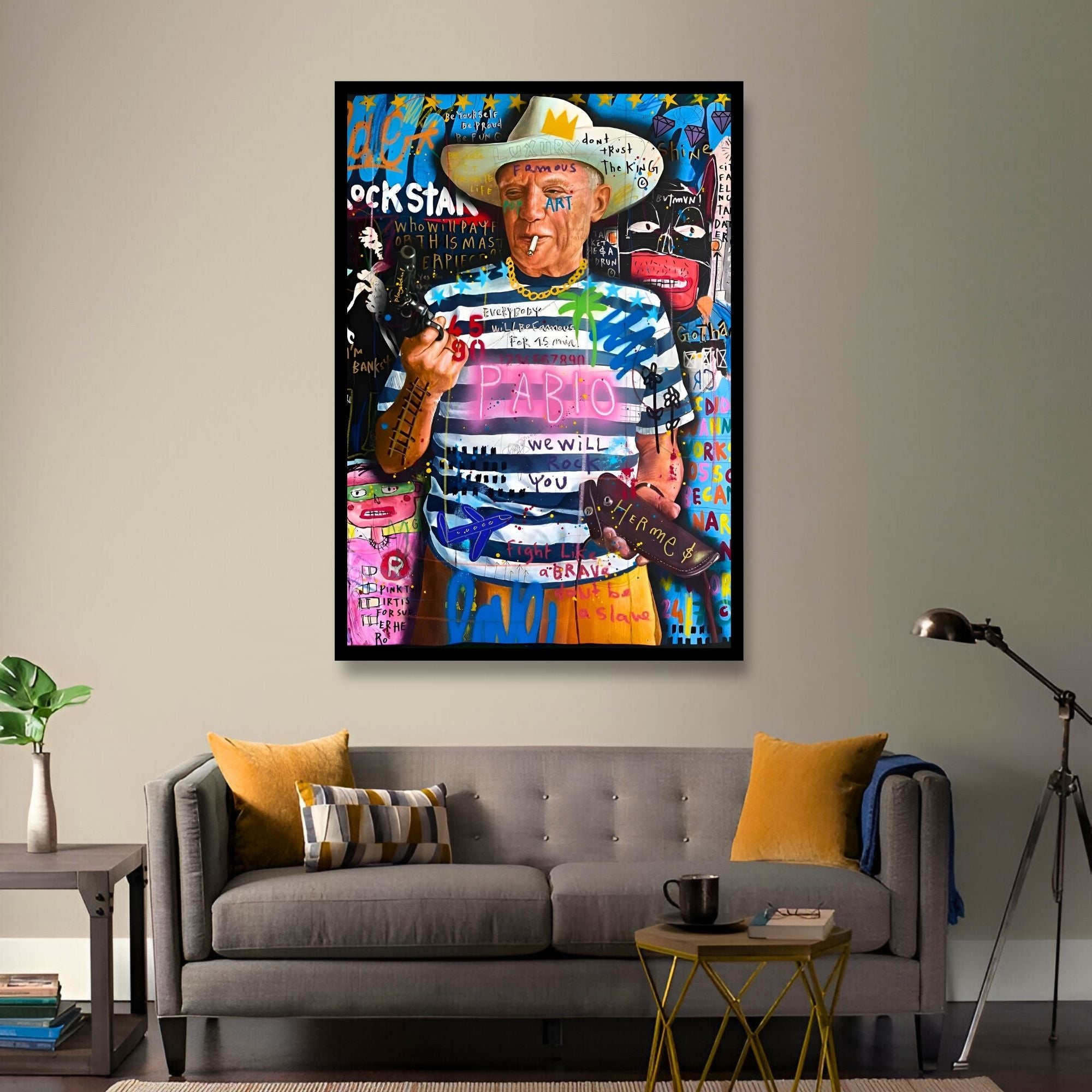 Cowboy Pose Pablo: Graffiti Masterpiece