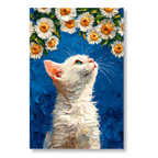 Feline Floral Gaze