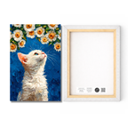 Feline Floral Gaze