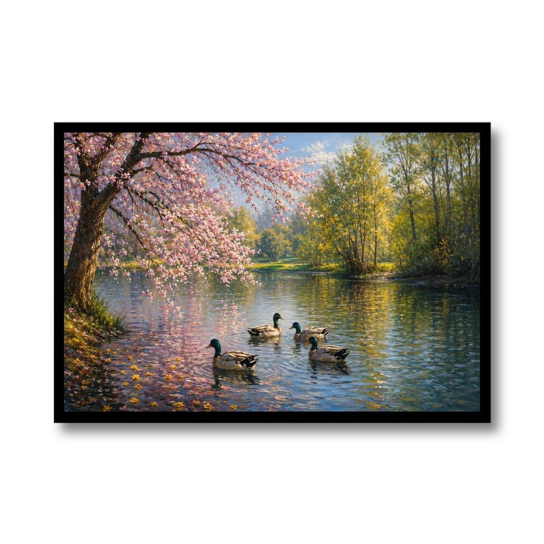 Cherry Blossom Swans