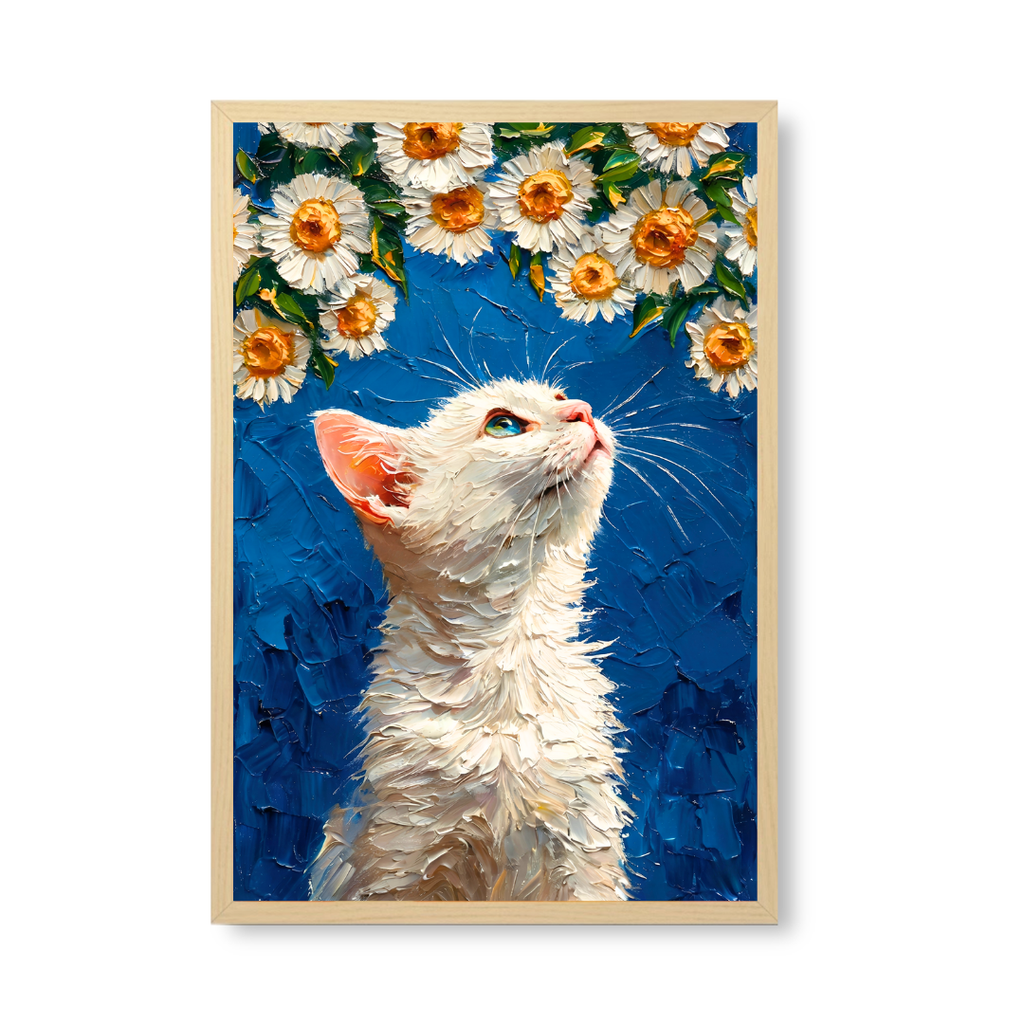 Feline Floral Gaze