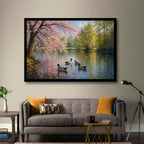 Cherry Blossom Swans