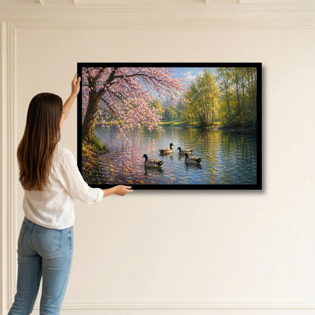 Cherry Blossom Swans