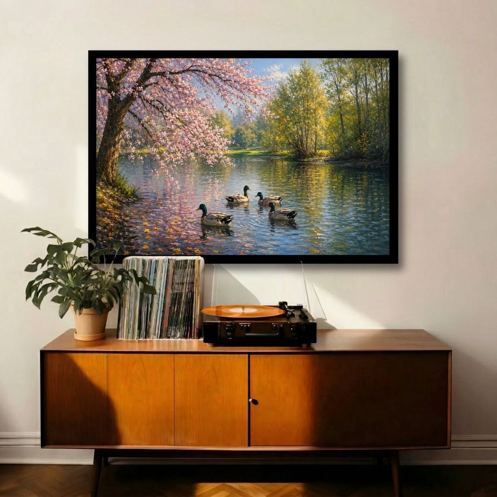 Cherry Blossom Swans
