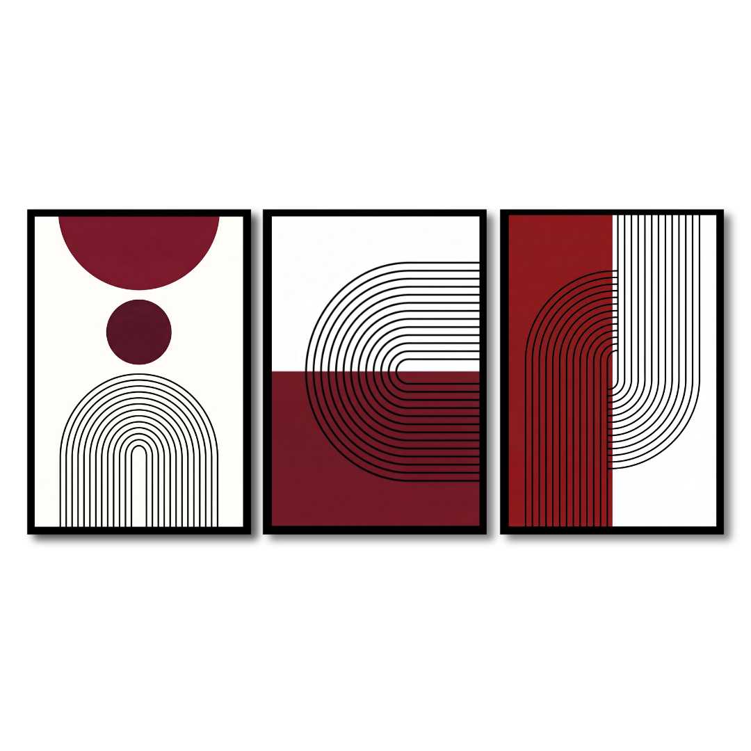 Burgundy Geometric Arches