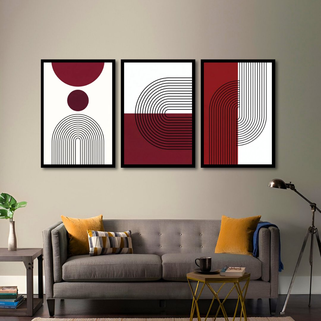 Burgundy Geometric Arches