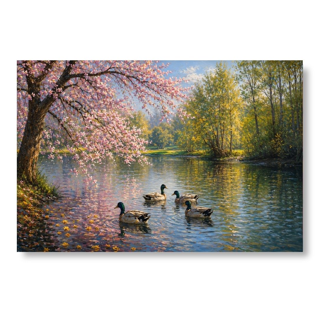 Cherry Blossom Swans