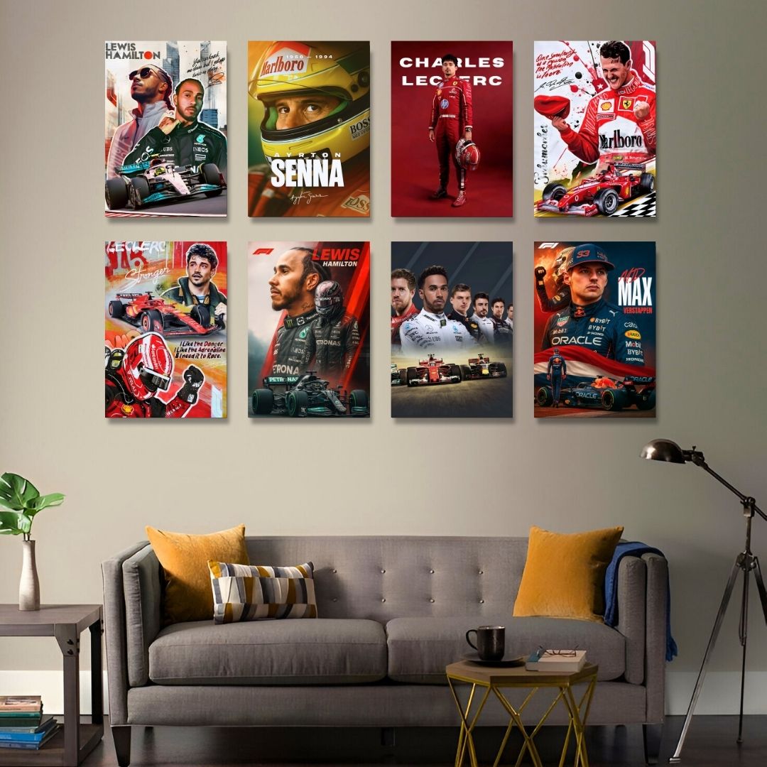 F1 LEGENDS SET OF 8 POSTERS B  | UNFRAMED